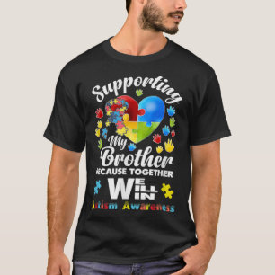 Unterstützung meines Bruders Puzzle Autismus Aware T-Shirt