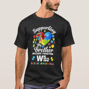 Unterstützung meines Bruders Puzzle Autismus-Bewus T-Shirt
