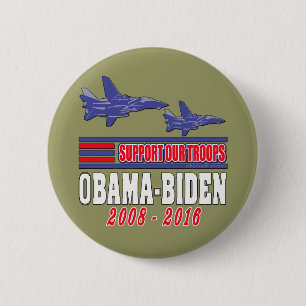Unterstützung Obama Biden unsere Truppen Button