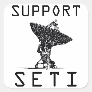 Unterstützung SETI Quadratischer Aufkleber
