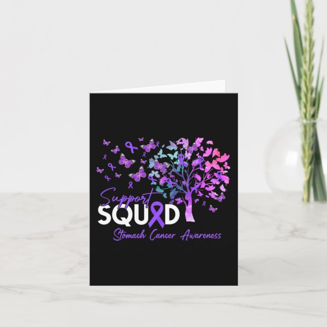 Unterstützung Squad Fall Tree Periwinkle Ribbon St Karte (Vorderseite)