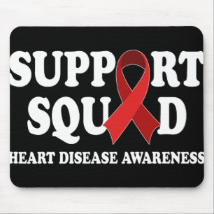Unterstützung Squad Heart Disease Awareness Ribbon Mousepad