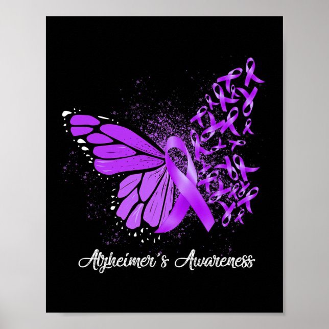 Unterstützung Squad Heimer Butterfly Lila Ribbon Poster (Vorne)