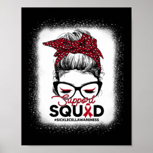 Unterstützung Squad Leopard Messy Bun Sickle Cell  Poster