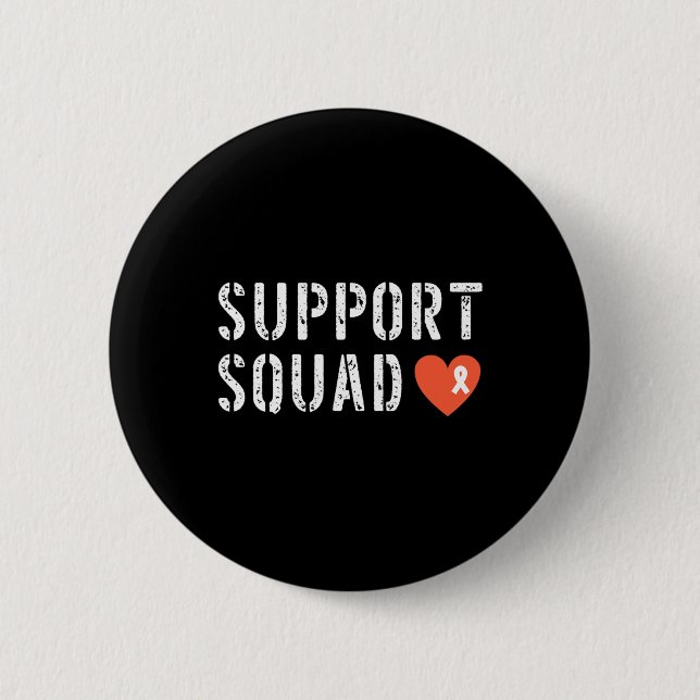 Unterstützung Squad Leukemia Awareness Orange Ribb Button (Vorderseite)