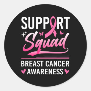Unterstützung Squad Matching Family Breast Cancer  Runder Aufkleber