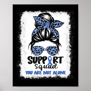 Unterstützung Squad Messy Bun Blue Warrior Alopeci Poster