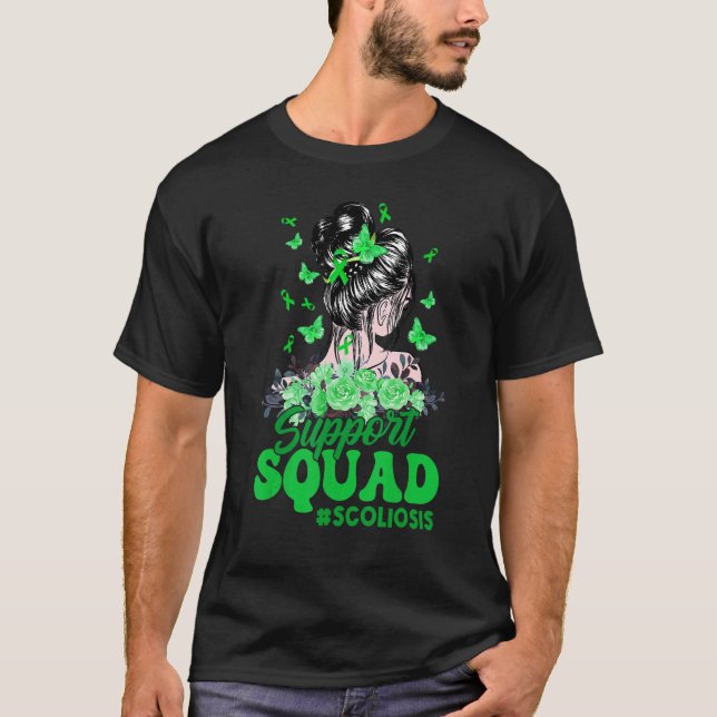 Unterstützung Squad Messy Bun Butterfly Green Ribb T-Shirt (Vorderseite)
