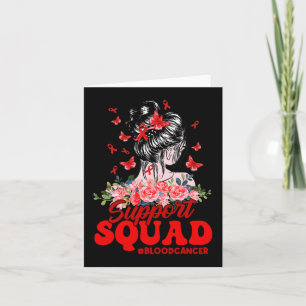 Unterstützung Squad Messy Bun Butterfly Red Ribbon Karte