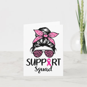Unterstützung Squad Messy Bun Pink Breast Cancer A Karte