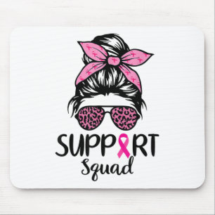 Unterstützung Squad Messy Bun Pink Breast Cancer A Mousepad