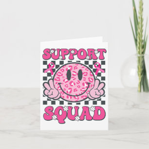 Unterstützung Squad Smile Face Pink Breast Cancer  Karte