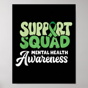 Unterstützung Squad Sunflower Hair Mental Health A Poster