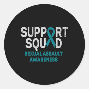 Unterstützung Squad Ual Auleness Month Aquamarine  Runder Aufkleber