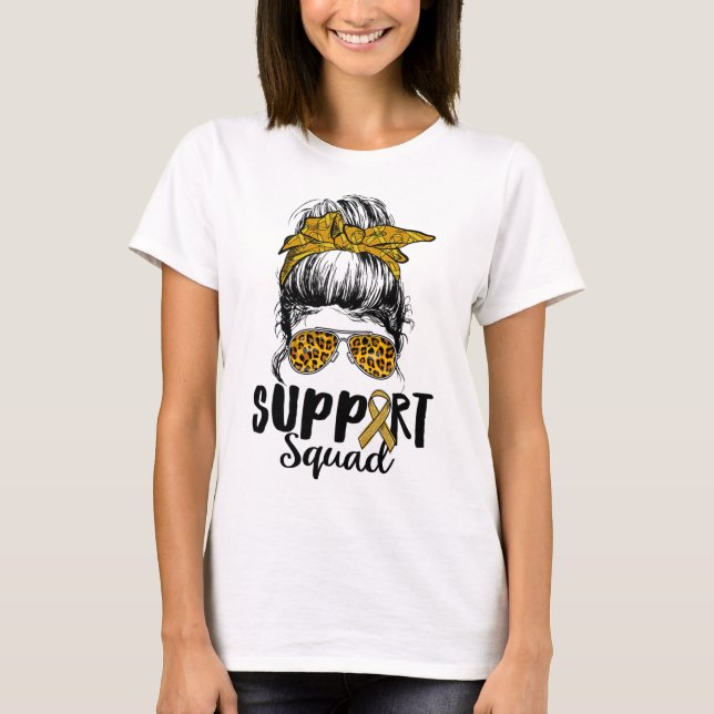 Unterstützung Squad Women Leopard Messy Bun Rsd un T-Shirt (Vorderseite)