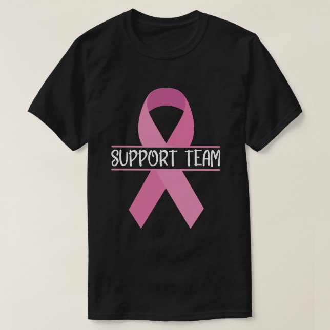 Unterstützung Team Brustkrebs-Bewusstsein Monat ro T-Shirt (Design vorne)