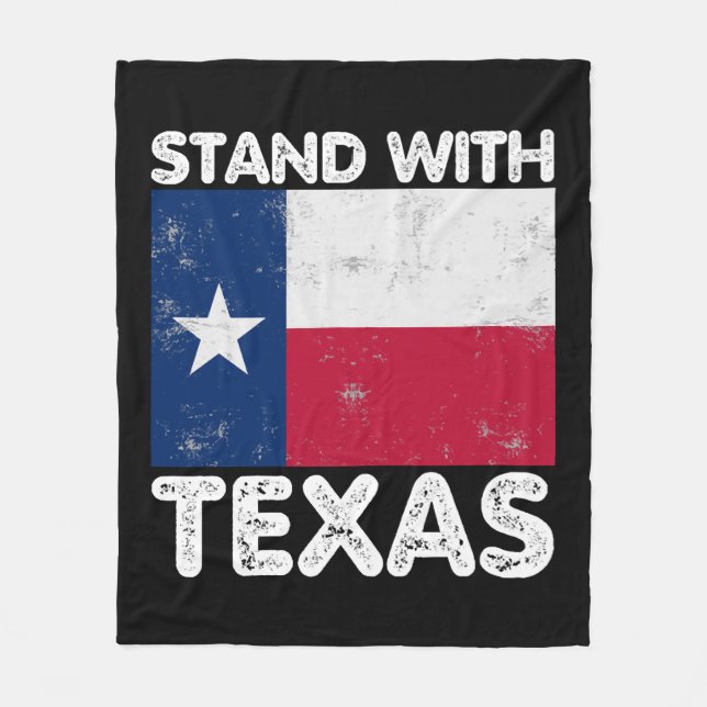Unterstützung Texas ich mit Texas Texan Flag stehe Fleecedecke (Vorderseite)