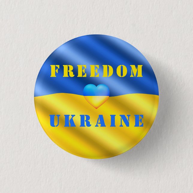 Unterstützung Ukraine Button Freedom - Ukrainische (Vorderseite)