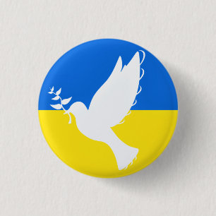 Unterstützung Ukraine Button Peace Dove - Freedom
