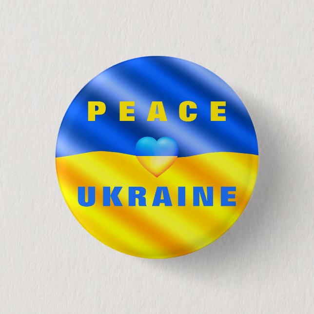 Unterstützung Ukraine Button ukrainisches Flag Her (Vorderseite)
