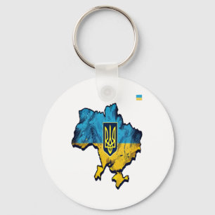 Unterstützung Ukraine - Freie Ukraine Karte mit Fl Schlüsselanhänger