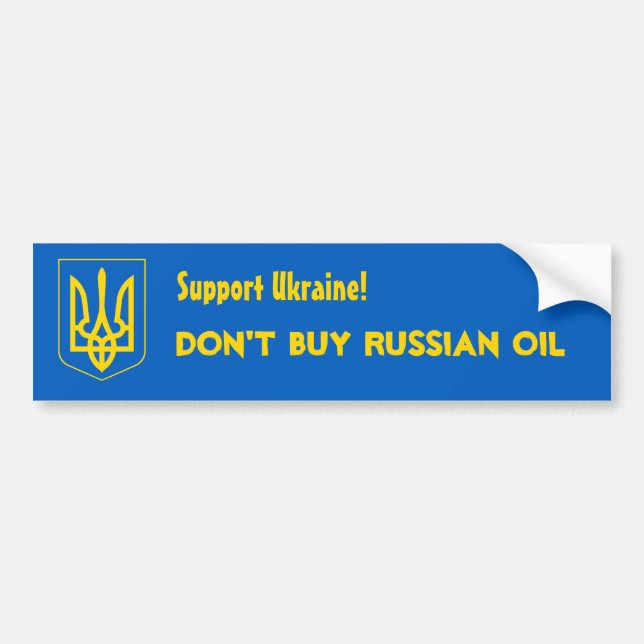 Unterstützung Ukraine! Kaufen Sie nicht russisches Autoaufkleber (Vorne)