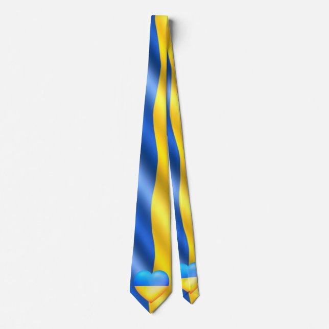 Unterstützung Ukraine Neck Tie Ukrainian Flag Herz Krawatte (Vorderseite)