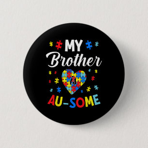 Unterstützung und Bewusstsein für Autismus mein Br Button