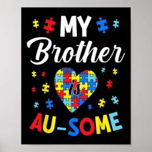 Unterstützung und Bewusstsein für Autismus mein Br Poster