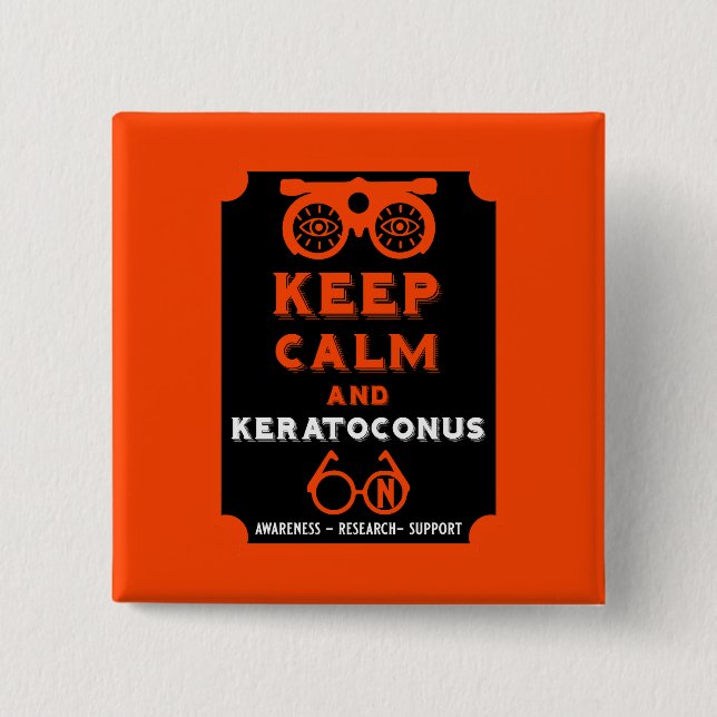 Unterstützung und Sensibilisierung für Keratokonus Button (Vorderseite)