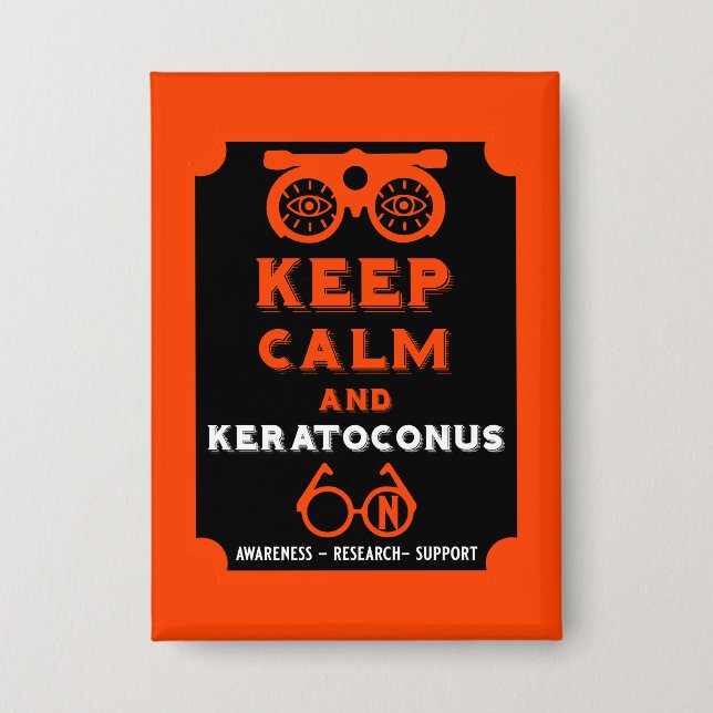 Unterstützung und Sensibilisierung für Keratokonus Button (Vorderseite)