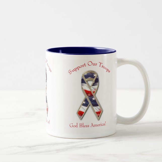 Unterstützung unserer Troops-Tasse Zweifarbige Tasse (Rechts)