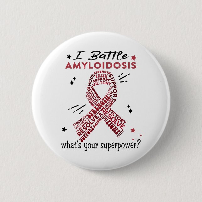 Unterstützung von Amyloidose Warrior Geschenken Button (Vorderseite)