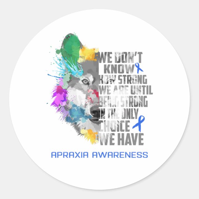 Unterstützung von Apraxia-Sensibilisierungsketten Runder Aufkleber (Vorderseite)