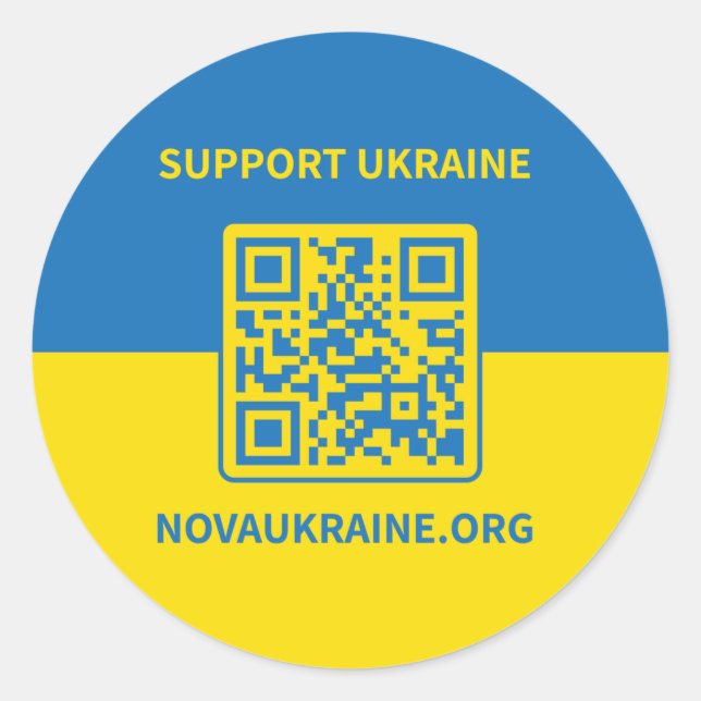Unterstützung von Aufklebern in der Ukraine Runder Aufkleber (Vorderseite)