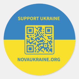 Unterstützung von Aufklebern in der Ukraine Runder Aufkleber