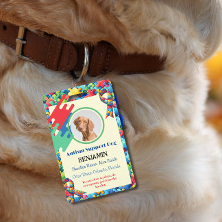 Unterstützung von Autismus Hund-ID Kind oder Erwac Ausweis