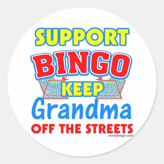 Unterstützung von Bingo Oma Runder Aufkleber (Vorderseite)