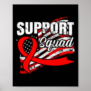 Unterstützung von Blutkrebs Squad USA Flag Awarene Poster