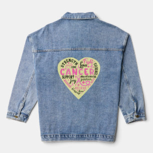 Unterstützung von Brustkrebs Herz Jeansjacke