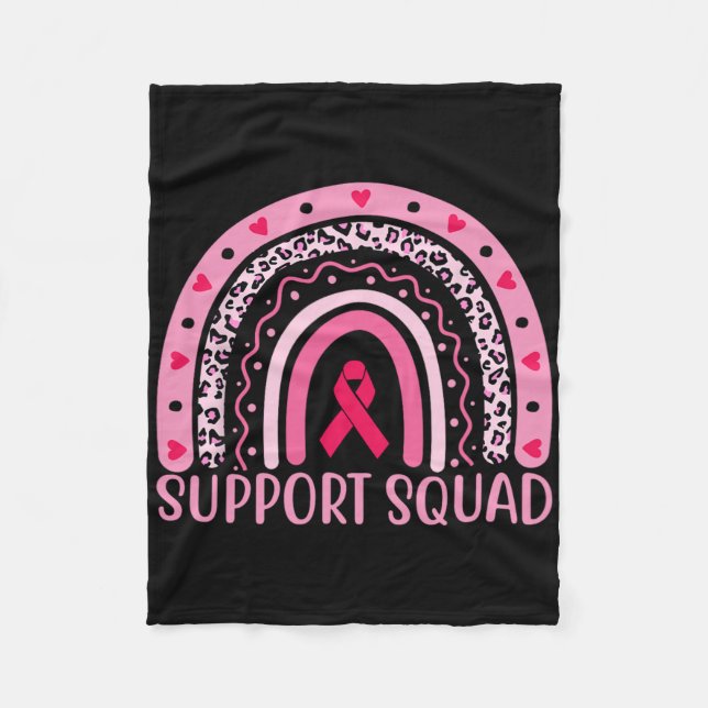 Unterstützung von Brustkrebs im Brustkrebs-Quadrat Fleecedecke (Vorderseite)