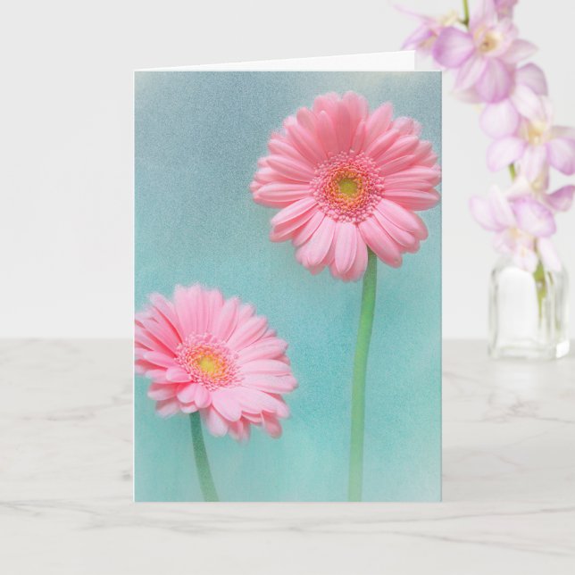 Unterstützung von Brustkrebs rosa Daisy Karte (Orchidee)