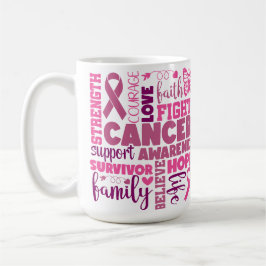 UNTERSTÜTZUNG VON BRUSTKREBS UND BEWUSSTSEIN KAFFEETASSE