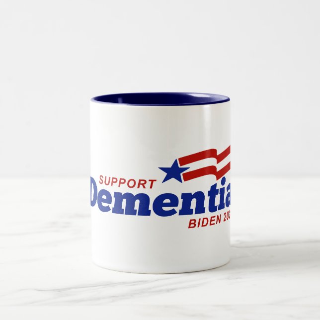 Unterstützung von Demenz Biden 2024 Zweifarbige Tasse (Mittel)