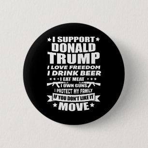 Unterstützung von Donald Trump I Liebe Freedom I D Button