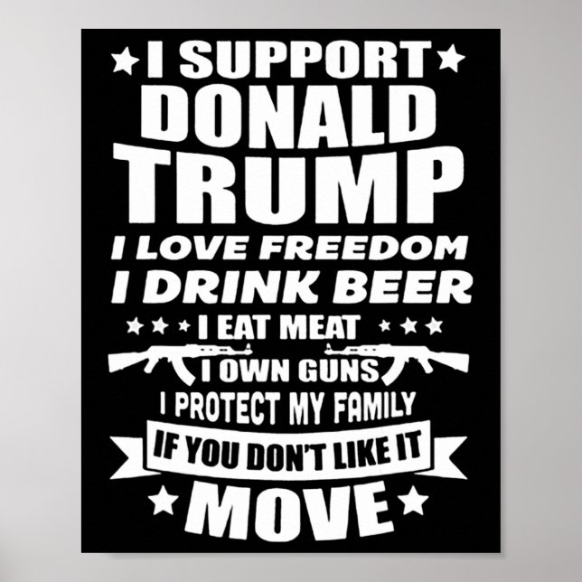 Unterstützung von Donald Trump I Liebe Freedom I D Poster (Vorne)