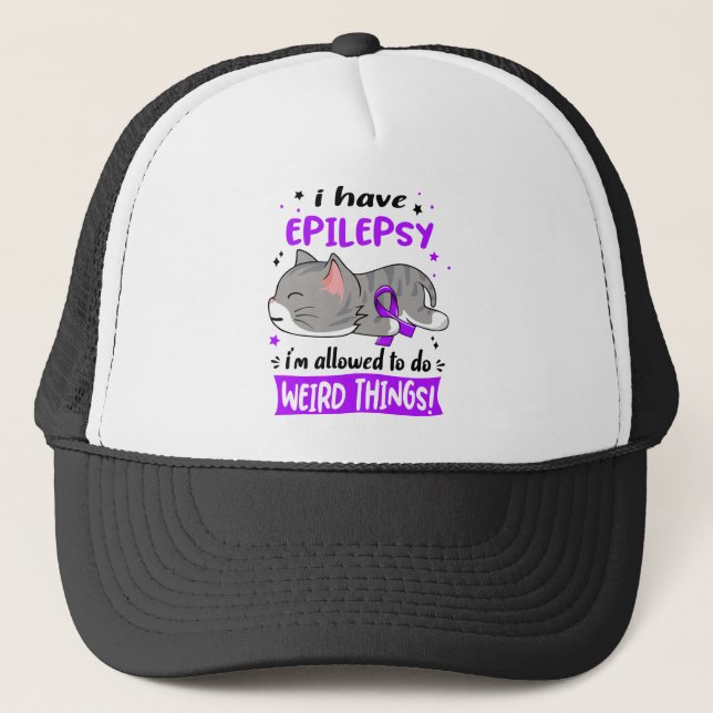 Unterstützung von Epilepsie Awareness Ribbon Gesch Truckerkappe (Vorderseite)