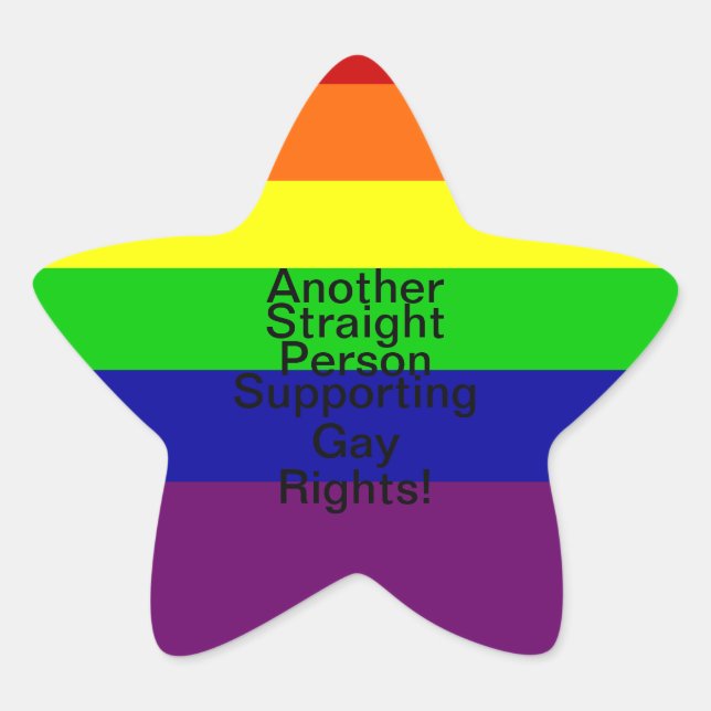 Unterstützung von Gay Rights Stern-Aufkleber (Vorderseite)