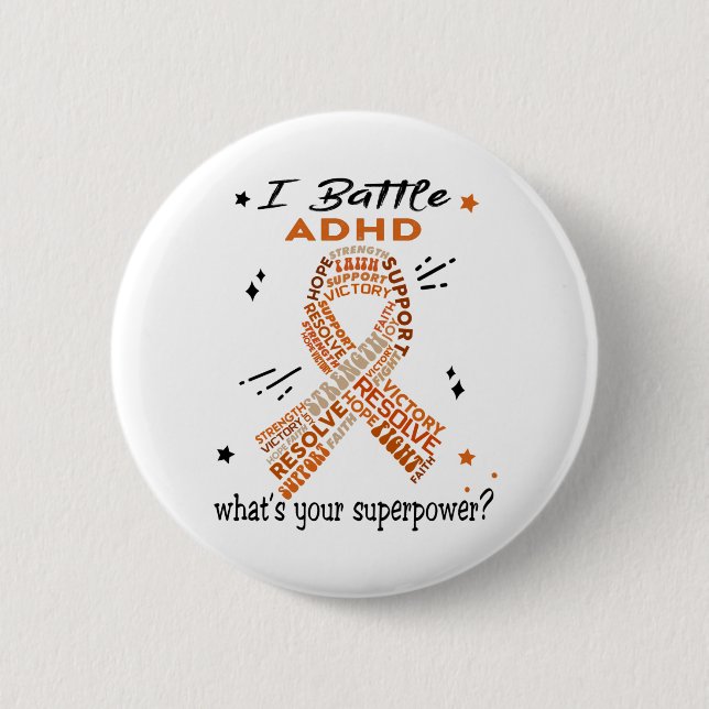 Unterstützung von Geschenken für ADHD-Krieger Button (Vorderseite)