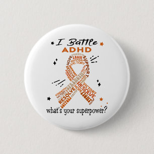 Unterstützung von Geschenken für ADHD-Krieger Button